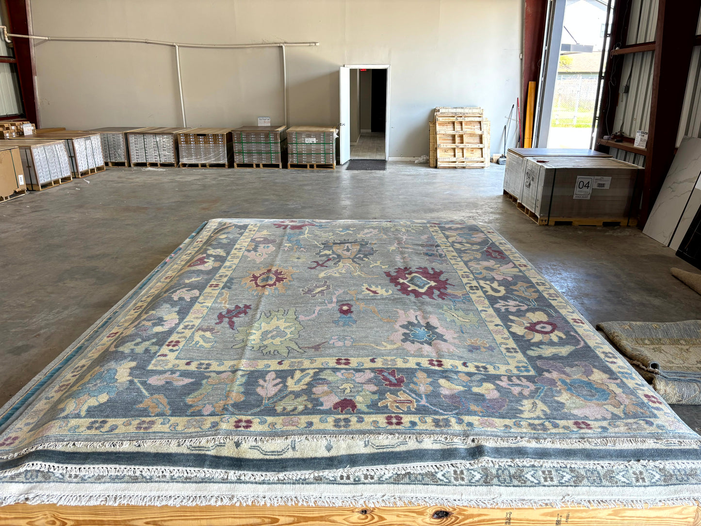 Mangrove 10x14 Ivory and Gray Hand-Knotted Modern Oushak Rug