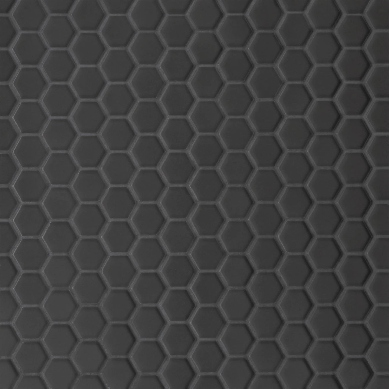 Matte Black 1x1 Hexagon Mosaic