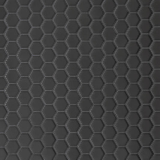 Matte Black 1x1 Hexagon Mosaic