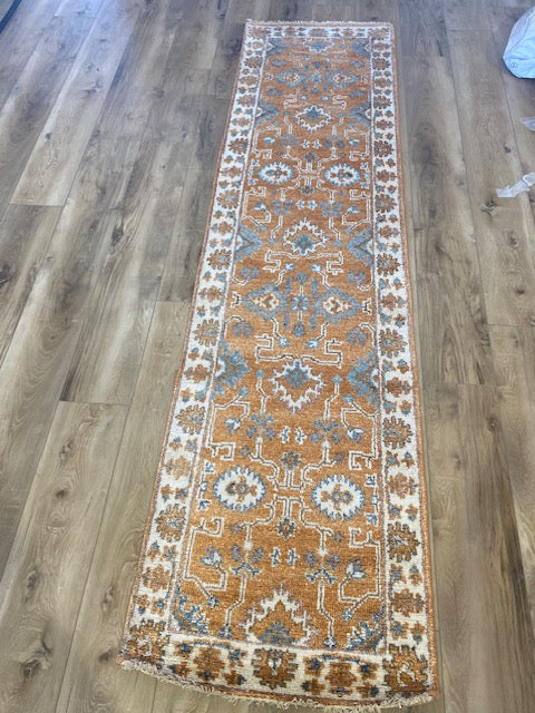 Banot 2.5x10 Orange Hand-Knotted Oushak Runner