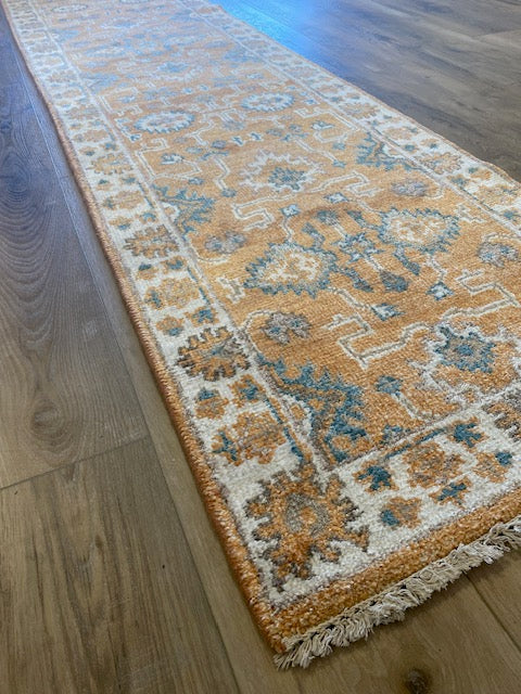 Banot 2.5x10 Orange Hand-Knotted Oushak Runner