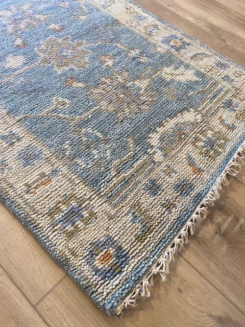 Santa Cruz 2.5x12 Gray Hand-Knotted Oushak Runner