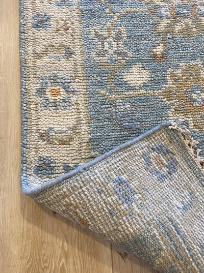 Santa Cruz 2.5x12 Gray Hand-Knotted Oushak Runner