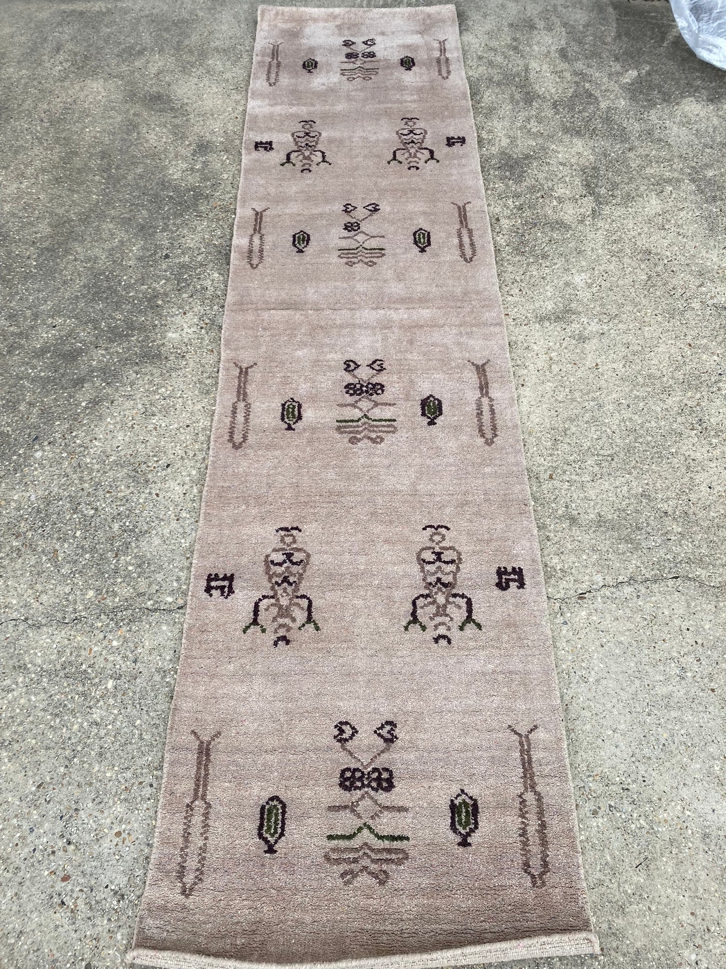 Tago 10' Light Beige Gabbeh Runner