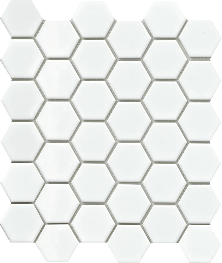 Influence White Hex Mosaic 2"