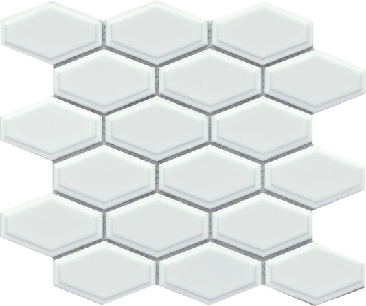 Reward White Beveled Hex Mosaic