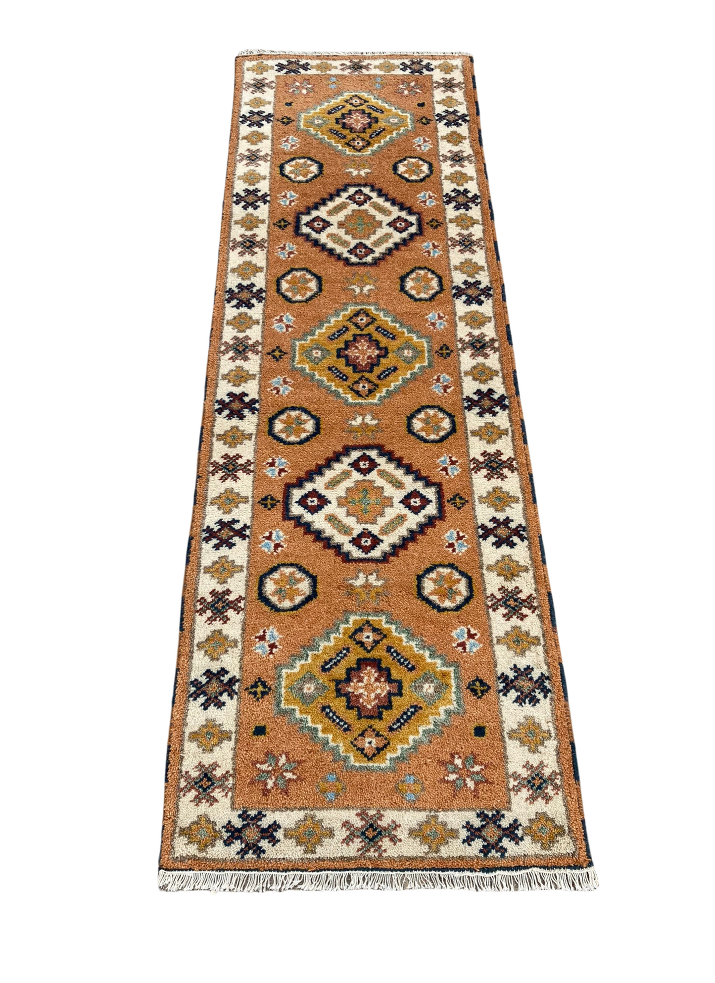 Sila 7' Orange Hand-Knotted Oushak Runner