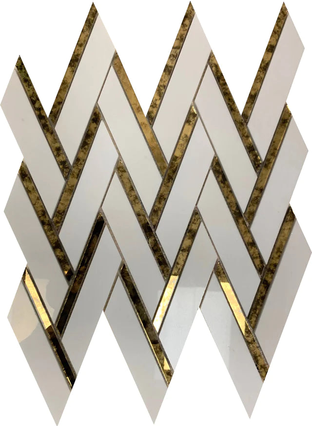 Impulse White Chevron Mosaic