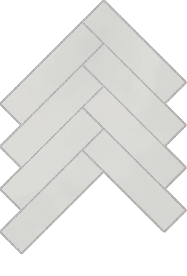 Ironworx White Herringbone Mosaic