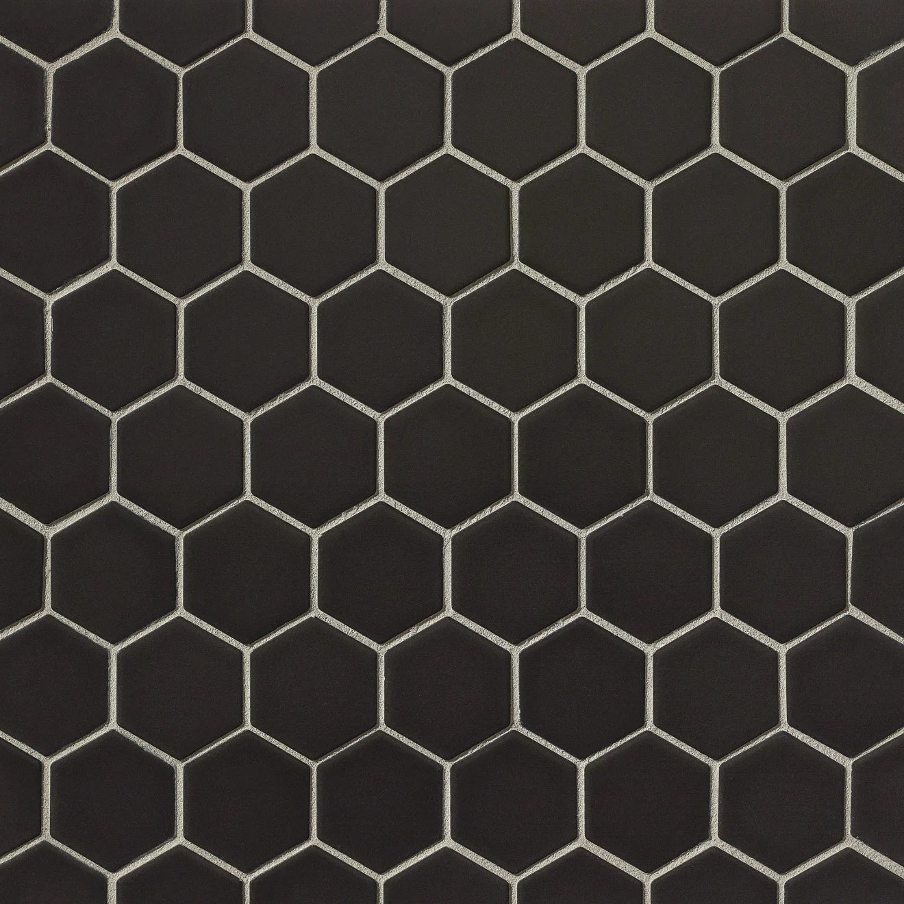 Matte Black 2x2 Hexagon Mosaic