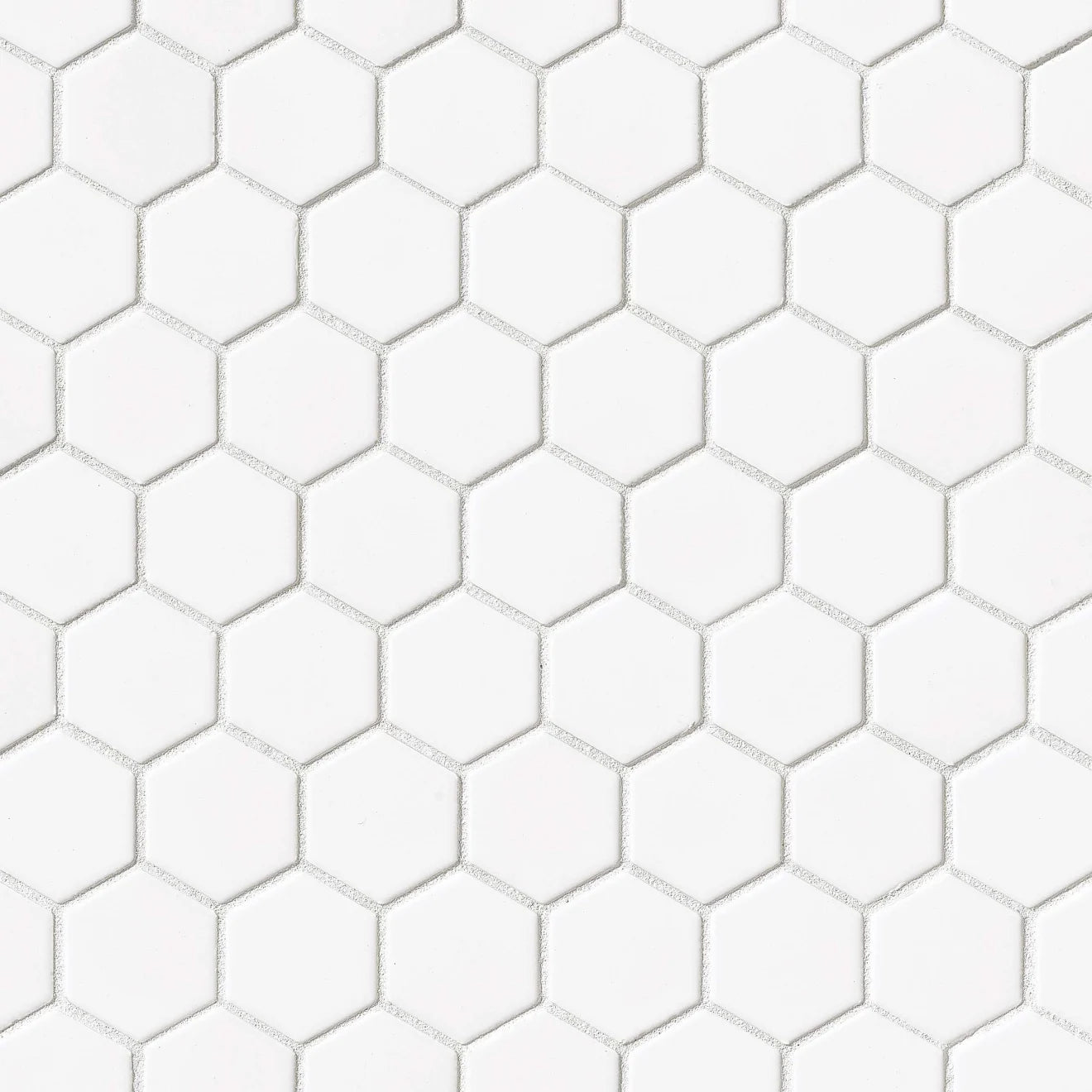 White 2x2 Hexagon Mosaic - Gloss