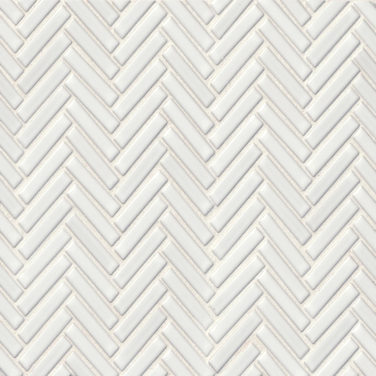 90 White Herringbone Mosaic