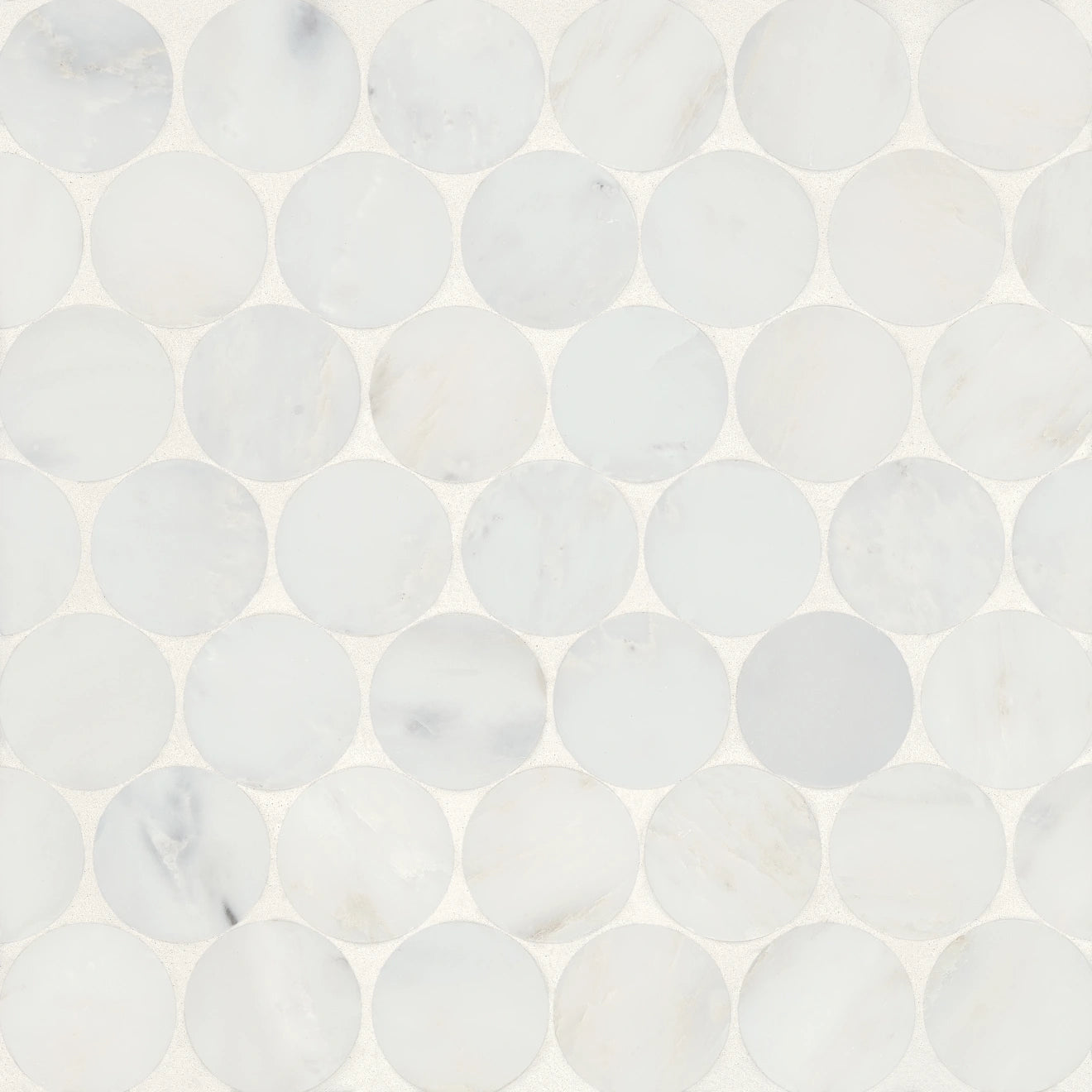 Monet Oriental White Circle Mosaic