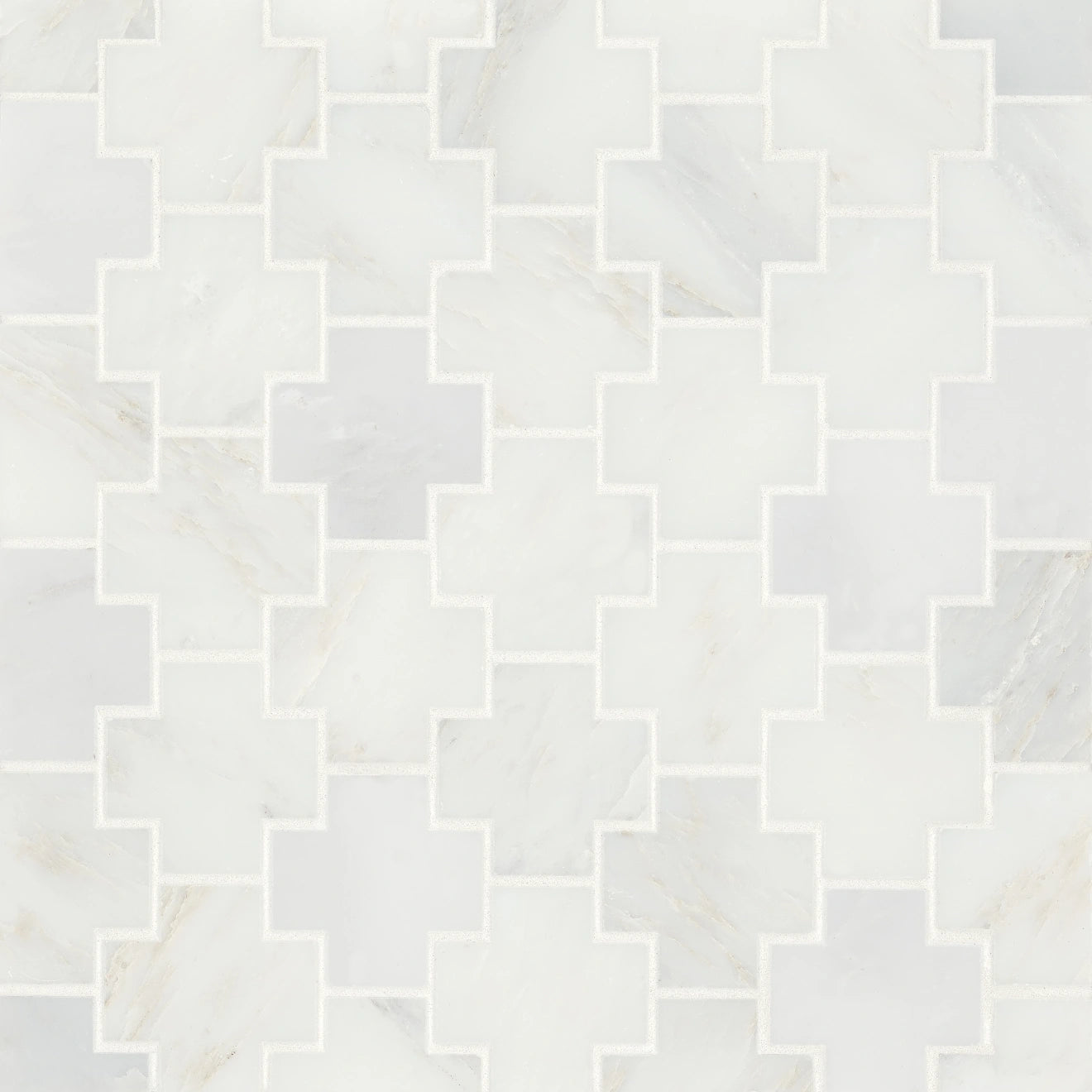 Oriental White Mosaic 4 Honed